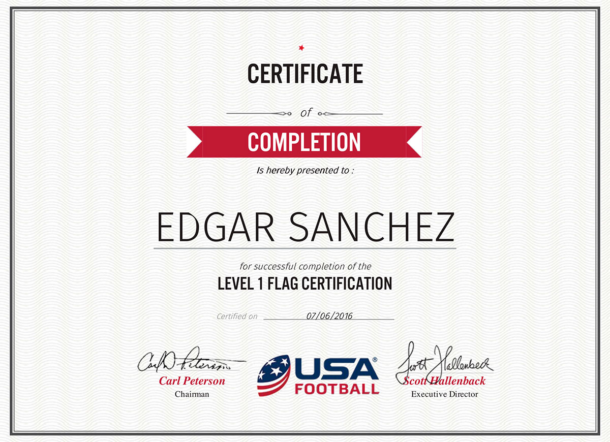 Certificados USA Football EdgarSS 2021