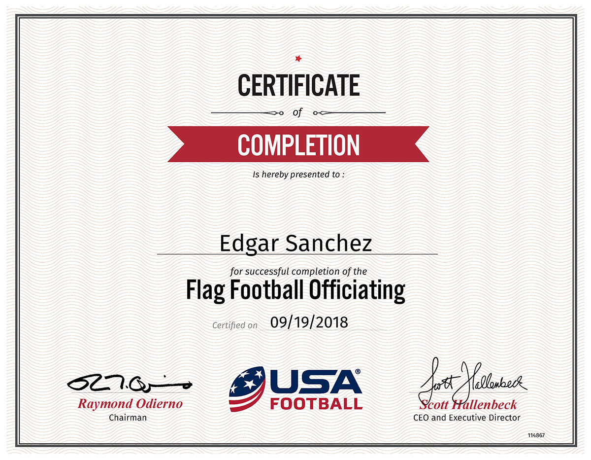 Certificados USA Football EdgarSS 2021